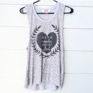 graphic floral muscle- tee